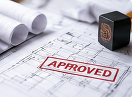 Approved stamp on construction drawings